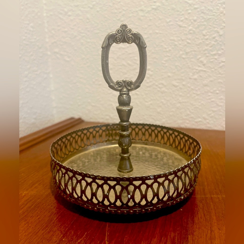 Raimond of England hammered-silver caddy. Vintage. Great patina.